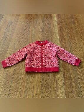Janie and Jack x Juno Valentine Red Paisley Patterned Bomber Jacket